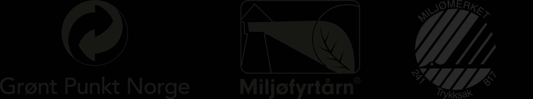 Loger av grønt punkt norge, miljøfyrtårn og miljømerket